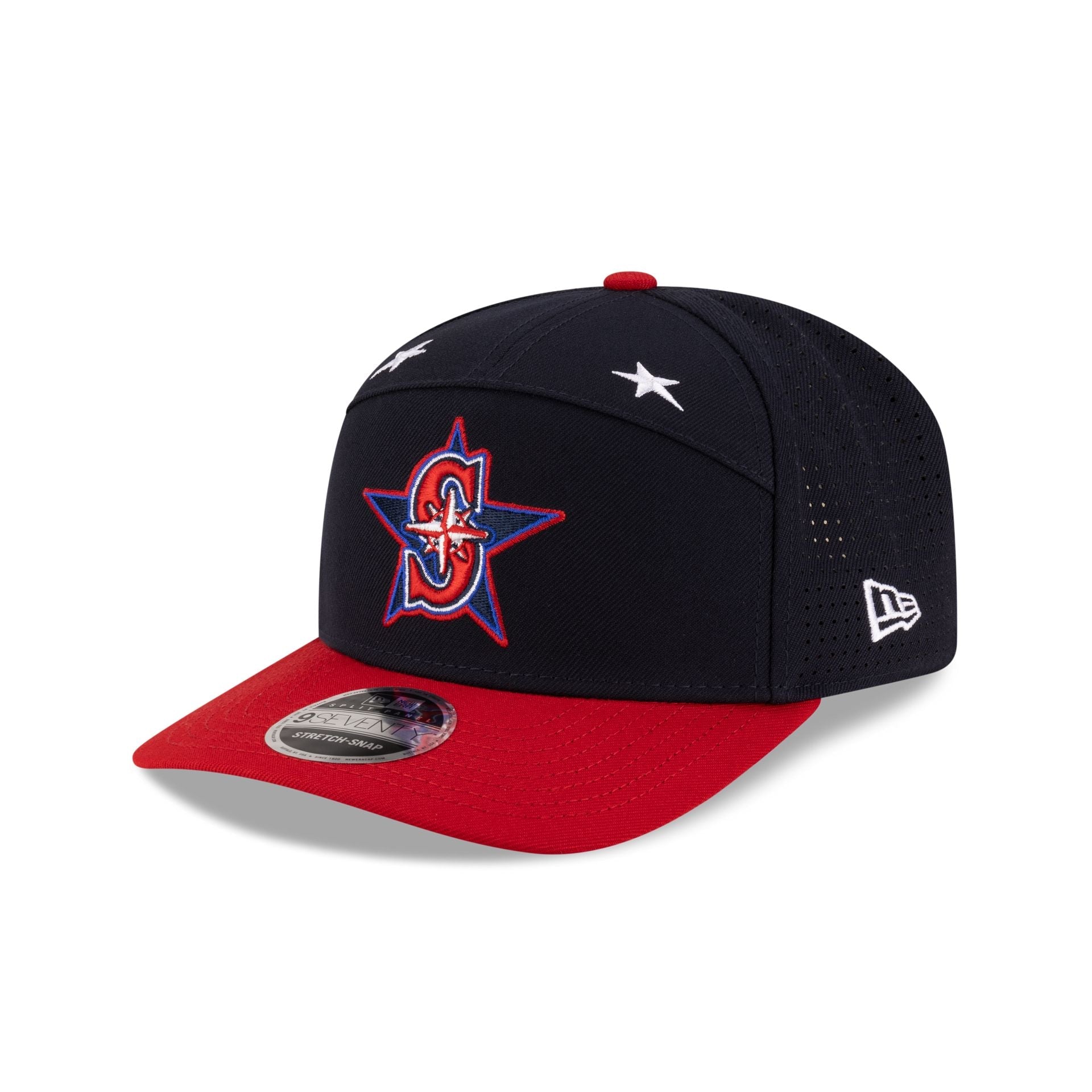 Seattle Mariners 2025 All-Star Game Workout Split Panel 9SEVENTY Stretch-Snap Hat