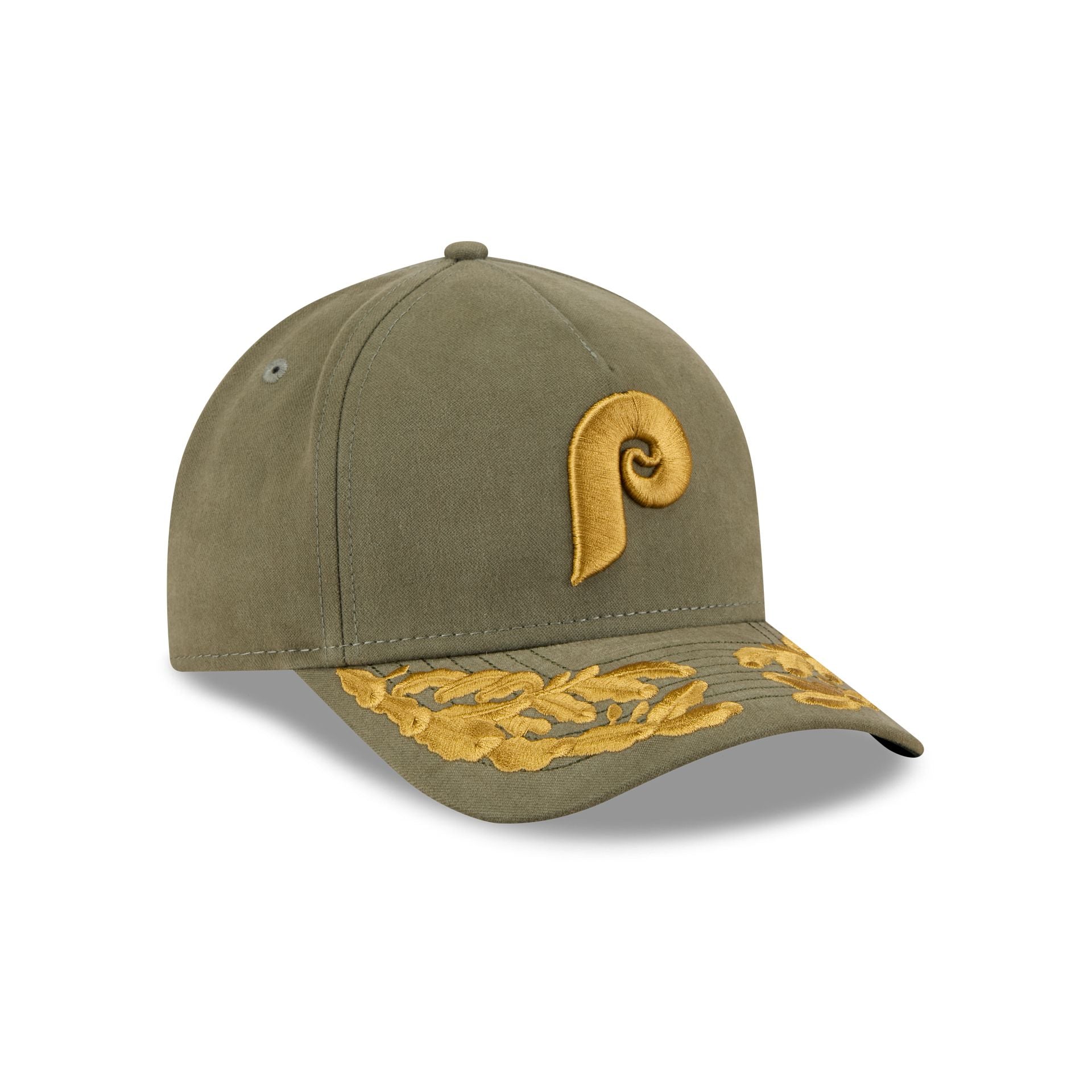 Alpha Industries x Philadelphia Phillies Olive Green 9FORTY M-Crown A-Frame Snapback Hat