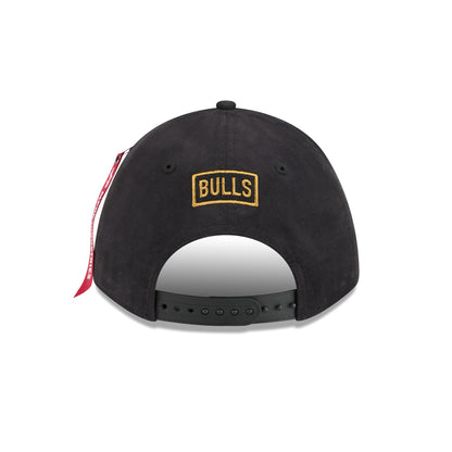 Alpha Industries x Chicago Bulls Black 9FORTY M-Crown A-Frame Snapback Hat