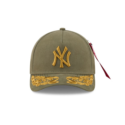 Alpha Industries x New York Yankees Olive Green 9FORTY M-Crown A-Frame Snapback Hat