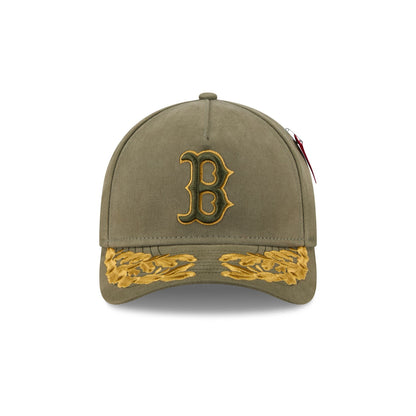 Alpha Industries x Boston Red Sox Olive Green 9FORTY M-Crown A-Frame Snapback Hat