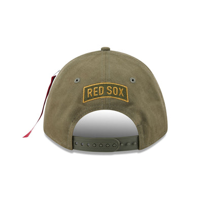 Alpha Industries x Boston Red Sox Olive Green 9FORTY M-Crown A-Frame Snapback Hat