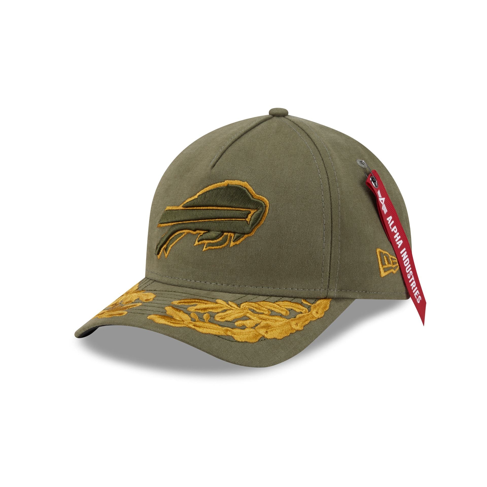 Alpha Industries x Buffalo Bills Olive Green 9FORTY M-Crown A-Frame Snapback Hat