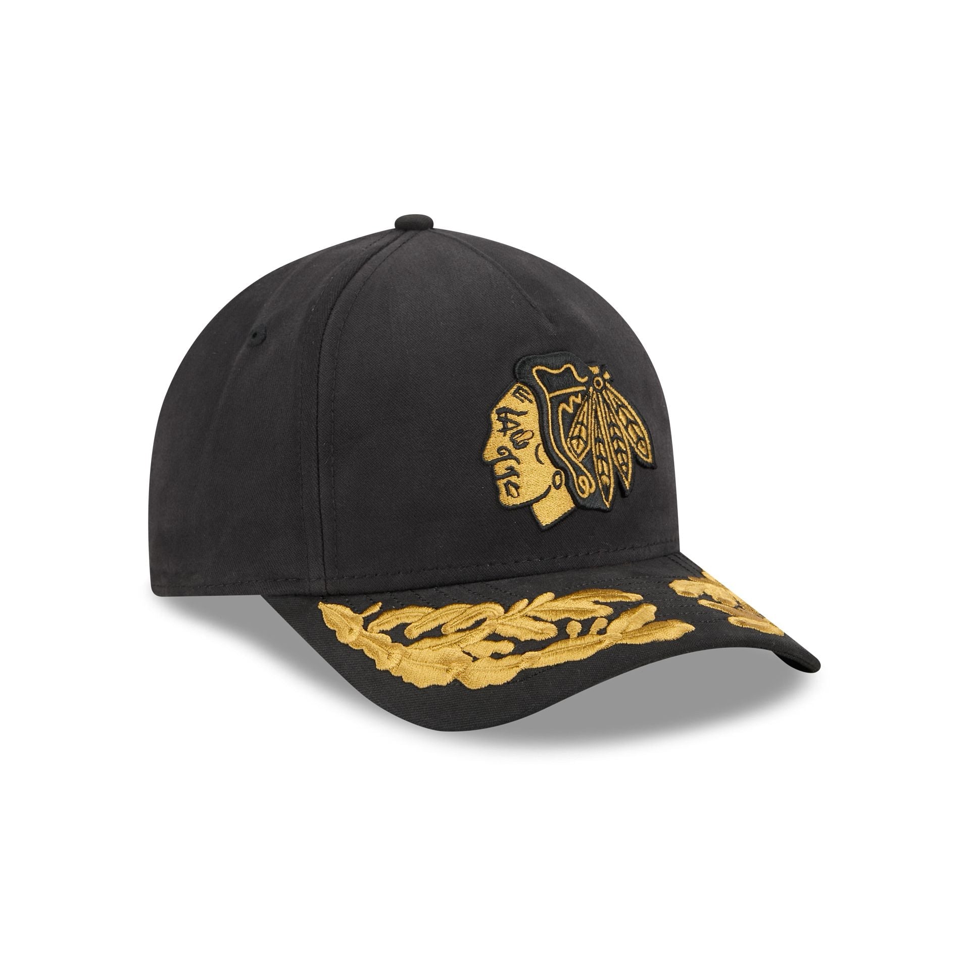 Alpha Industries x Chicago Blackhawks Black 9FORTY M-Crown A-Frame Snapback Hat