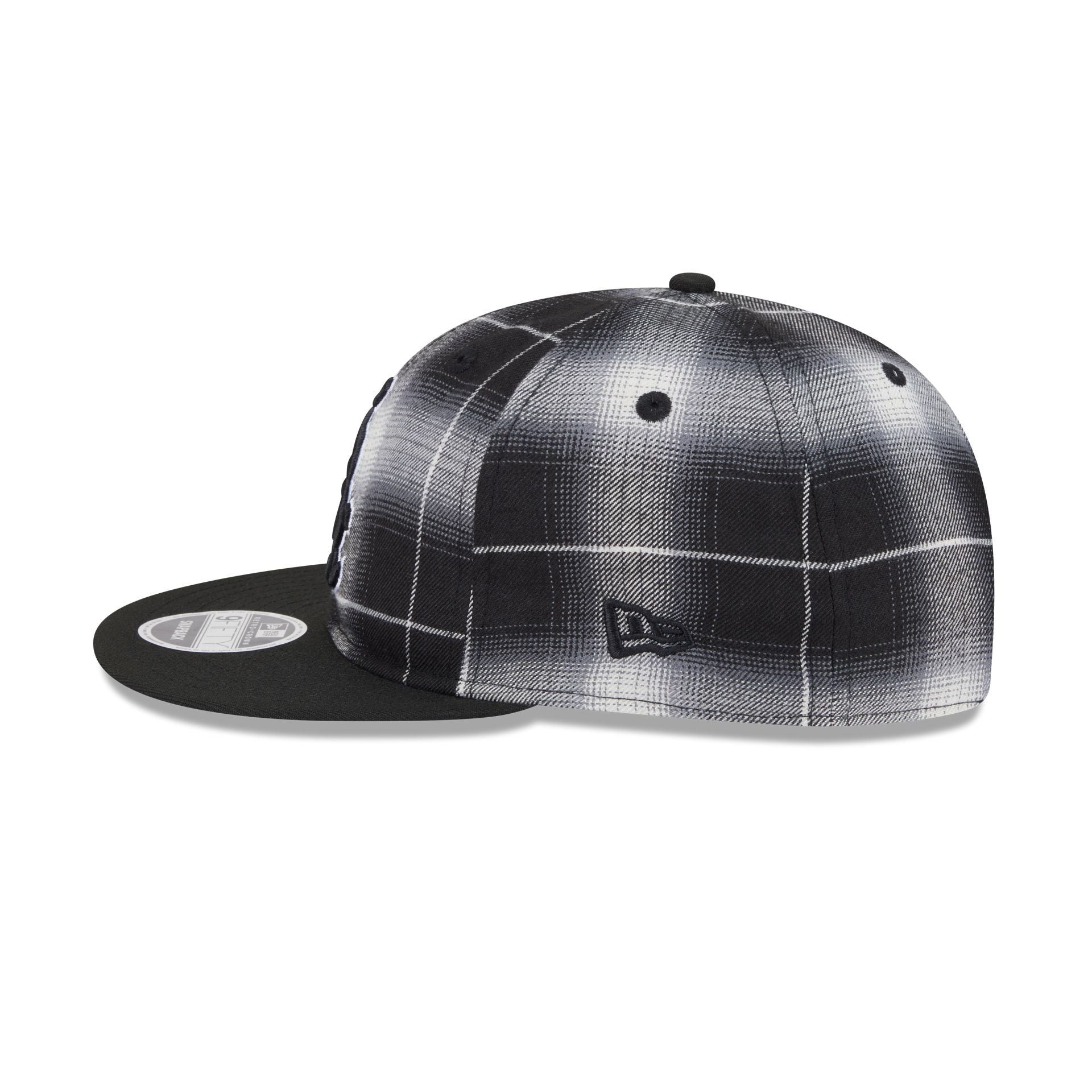 Chicago White Sox Black and White Plaid Retro Crown 9FIFTY Snapback Hat