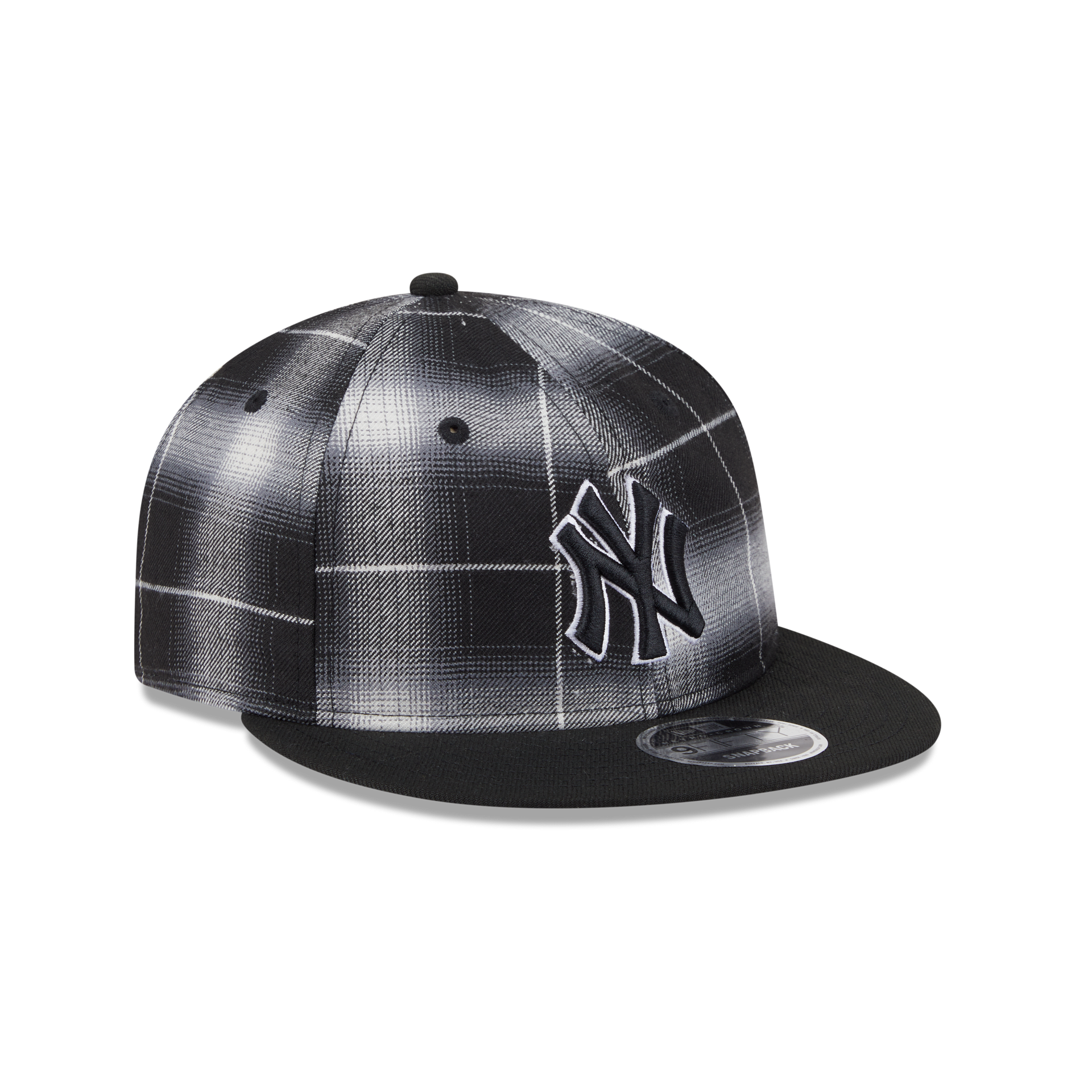 New York Yankees Black and White Plaid Retro Crown 9FIFTY Snapback Hat
