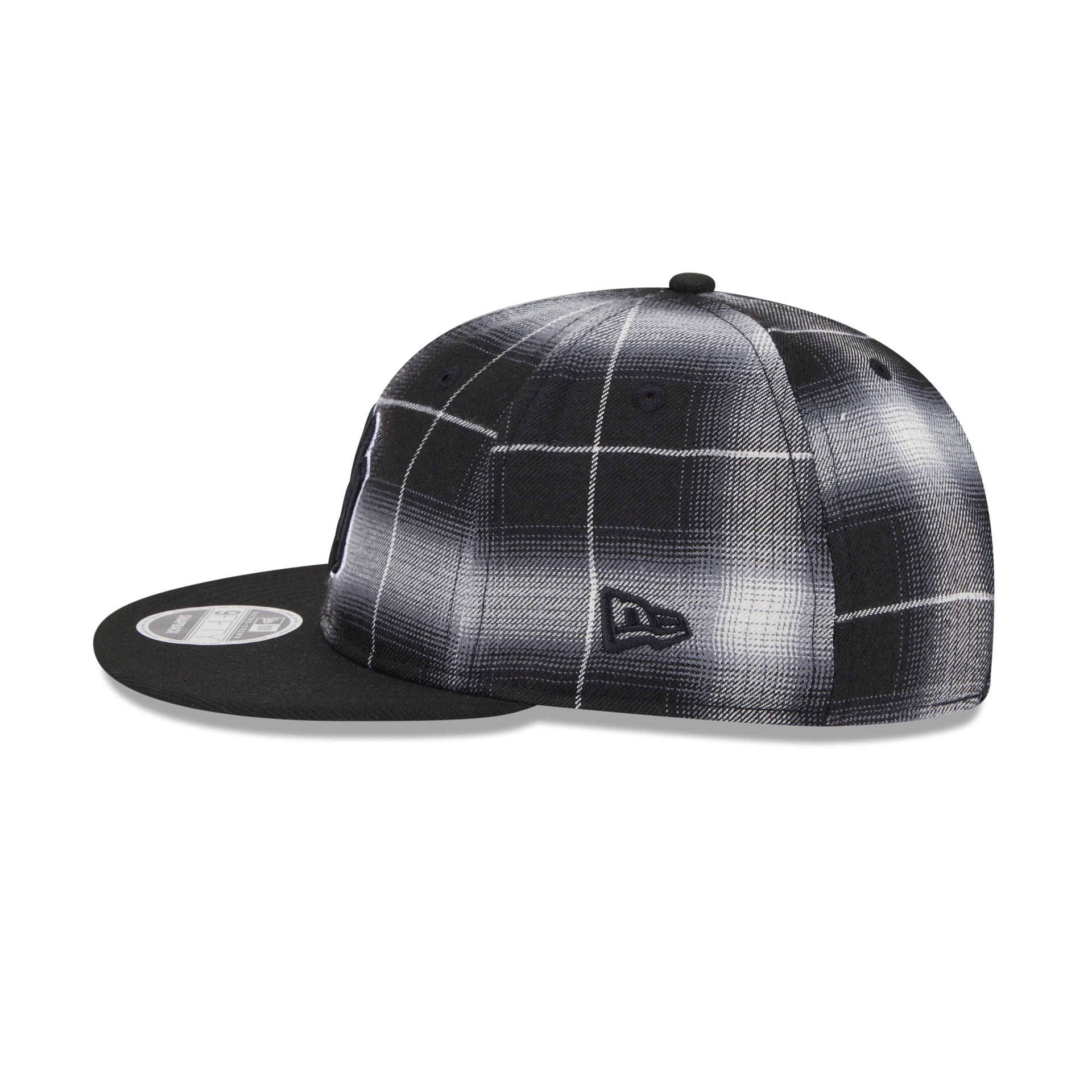 New York Yankees Black and White Plaid Retro Crown 9FIFTY Snapback Hat