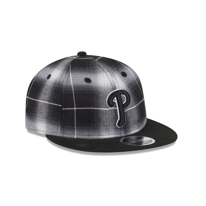 Philadelphia Phillies Black and White Plaid Retro Crown 9FIFTY Snapback Hat