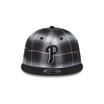 Philadelphia Phillies Black and White Plaid Retro Crown 9FIFTY Snapback Hat