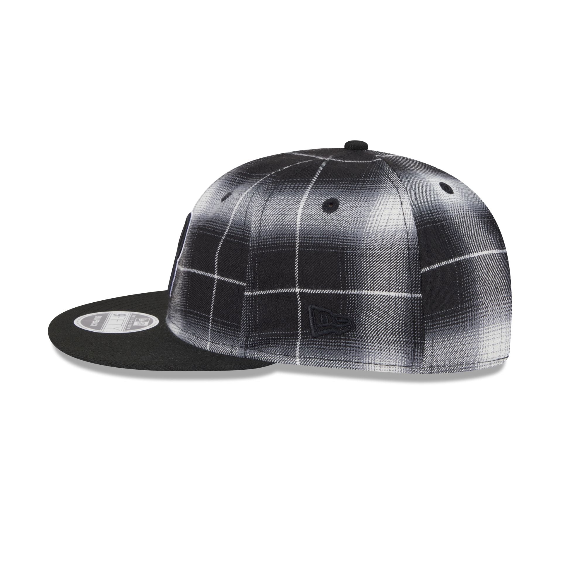 Philadelphia Phillies Black and White Plaid Retro Crown 9FIFTY Snapback Hat