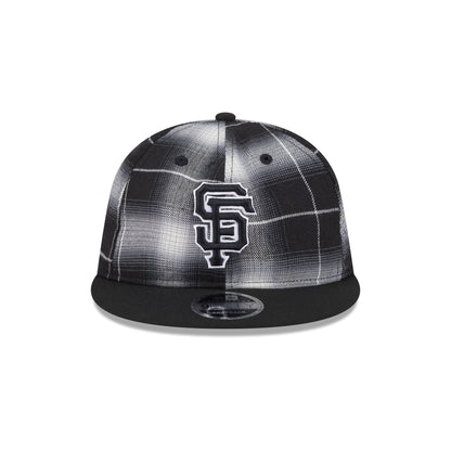 San Francisco Giants Black and White Plaid Retro Crown 9FIFTY Snapback Hat