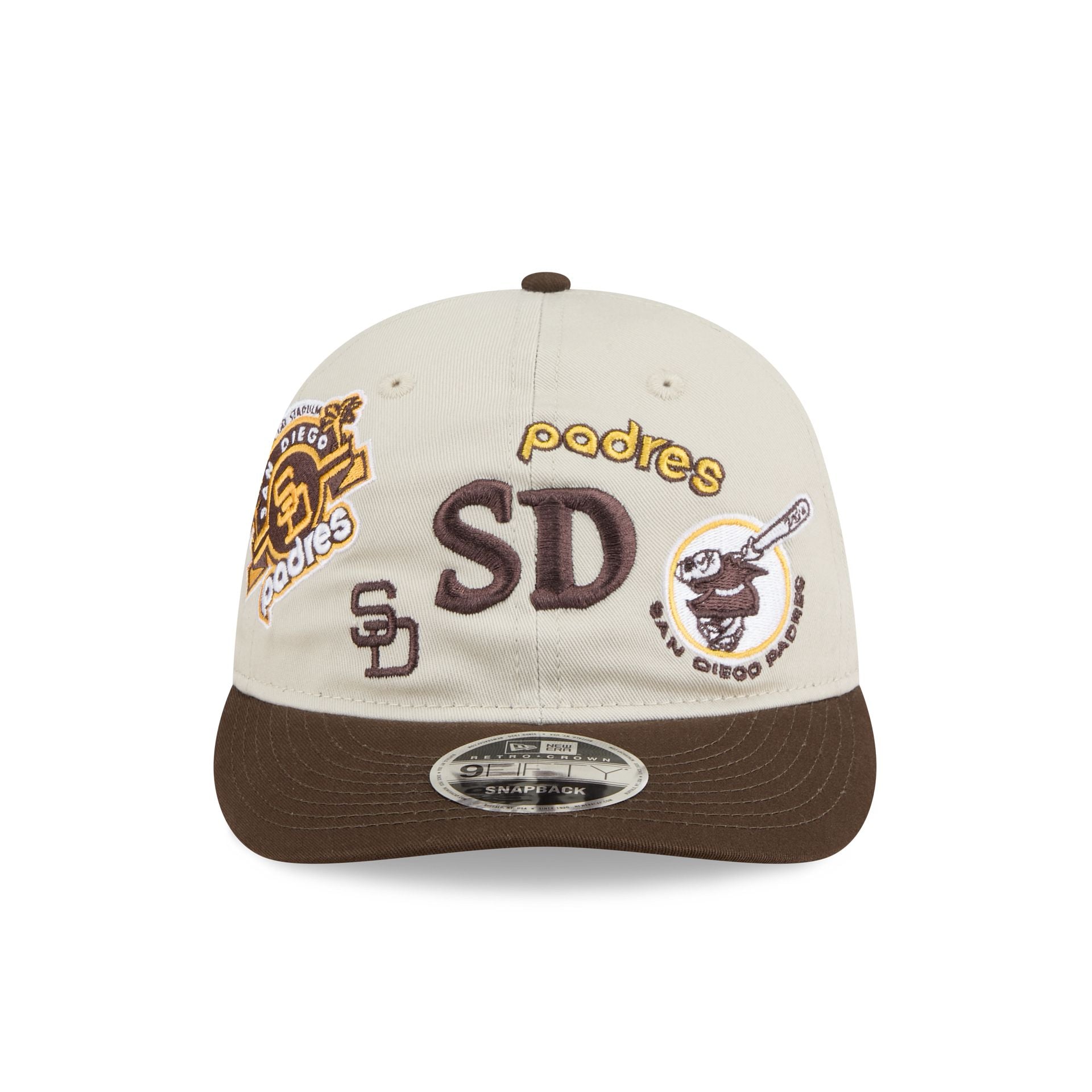 San Diego Padres Scattered Patches Retro Crown 9FIFTY Snapback Hat