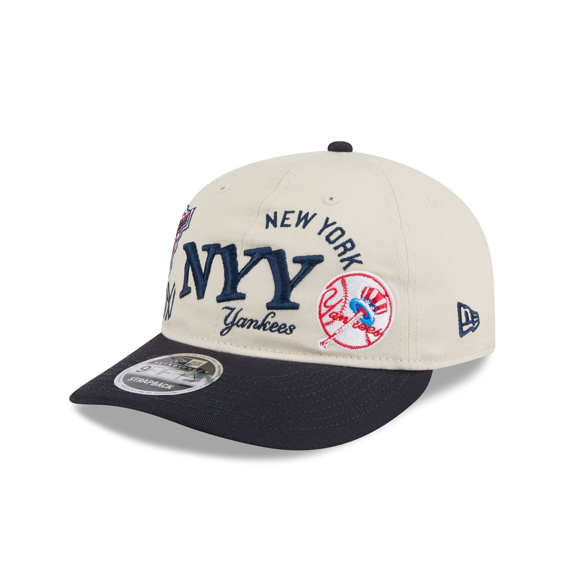 New York Yankees Scattered Patches Retro Crown 9FIFTY Snapback Hat