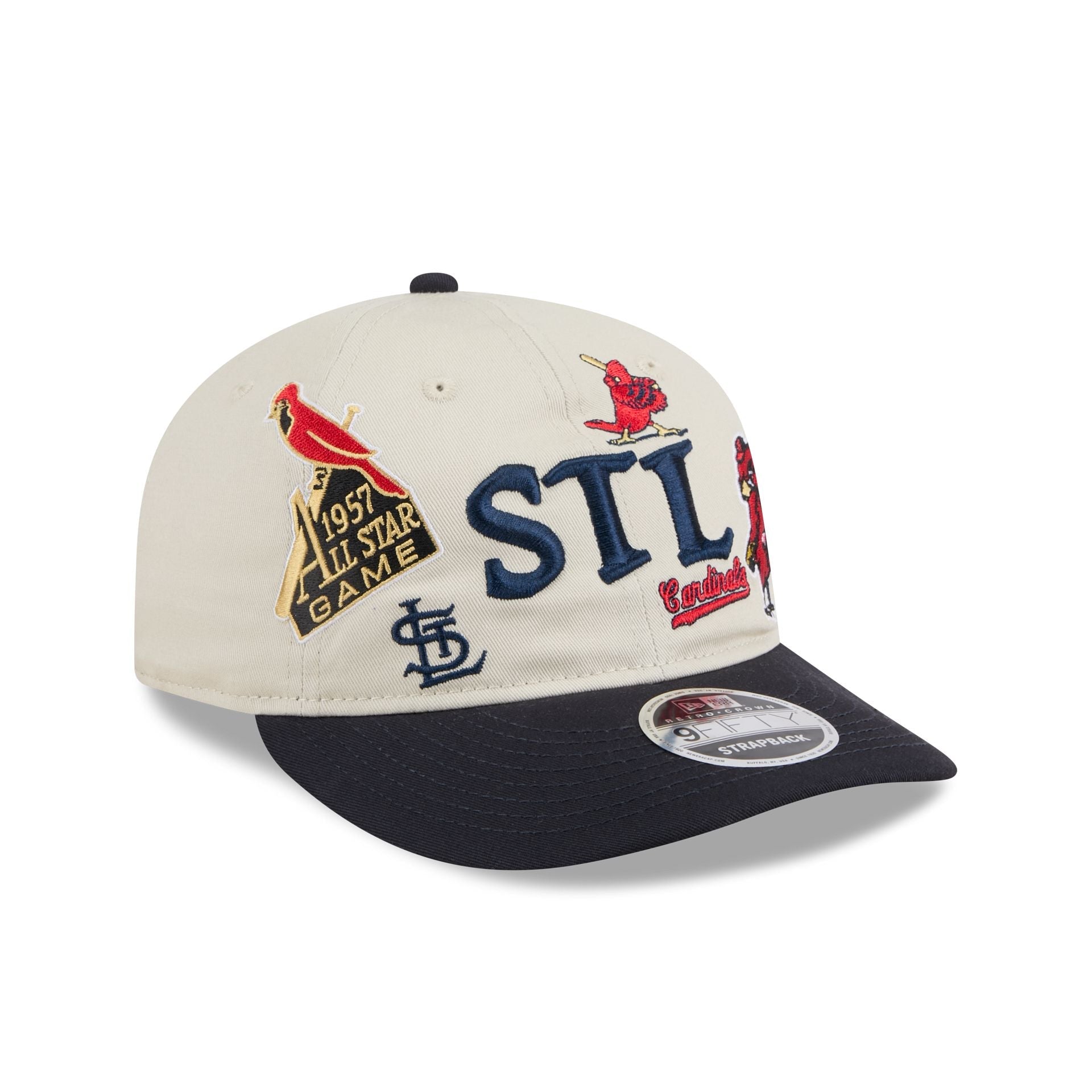 St. Louis Cardinals Scattered Patches Retro Crown 9FIFTY Snapback Hat