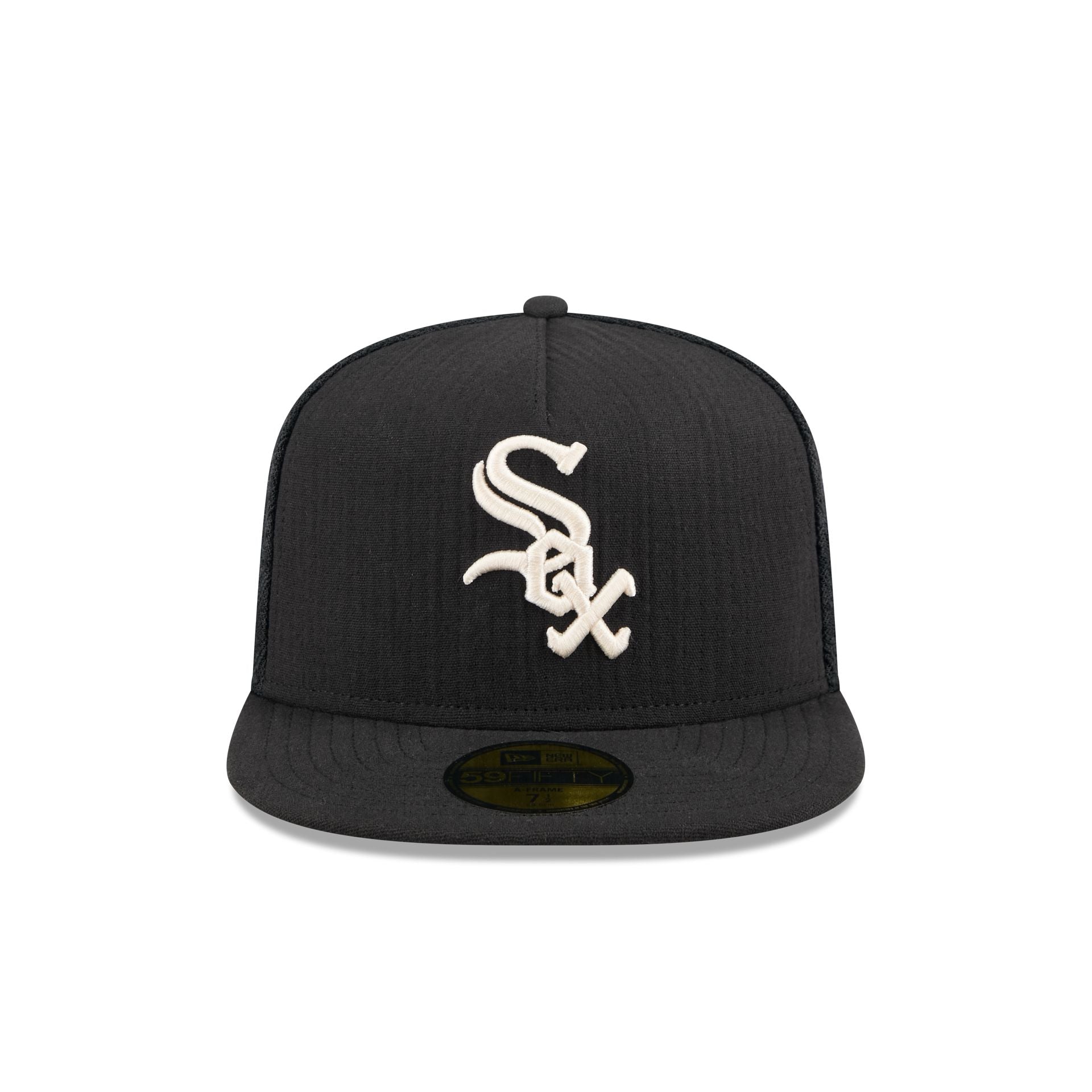 Chicago White Sox Black Mesh 59FIFTY A-Frame Fitted Hat