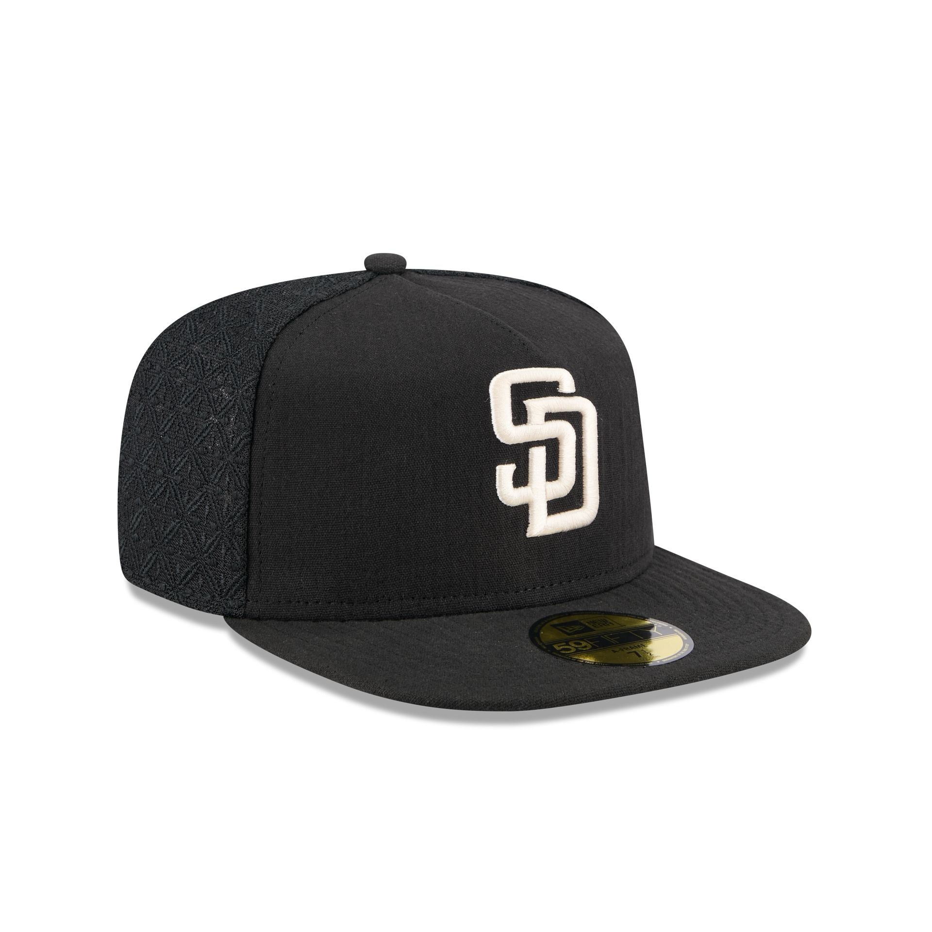 San Diego Padres Black Mesh 59FIFTY A-Frame Fitted Hat