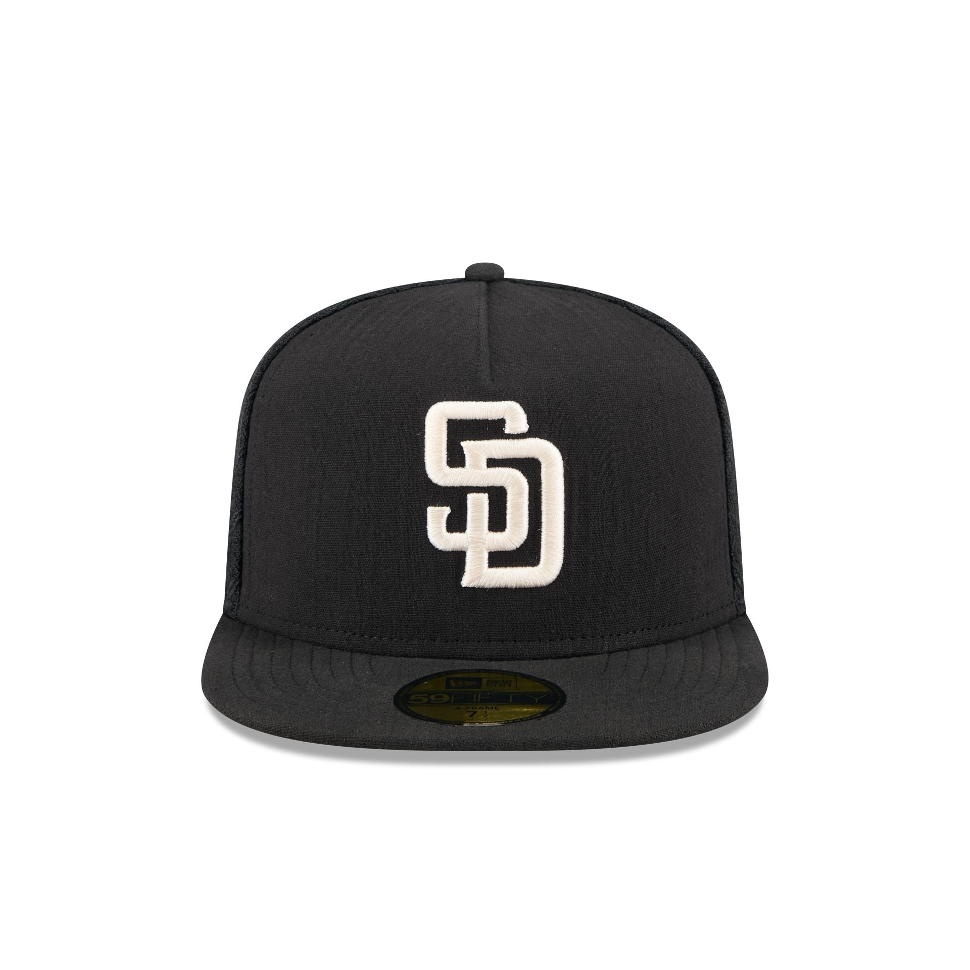 San Diego Padres Black Mesh 59FIFTY A-Frame Fitted Hat