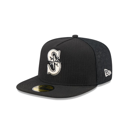Seattle Mariners Black Mesh 59FIFTY A-Frame Fitted Hat