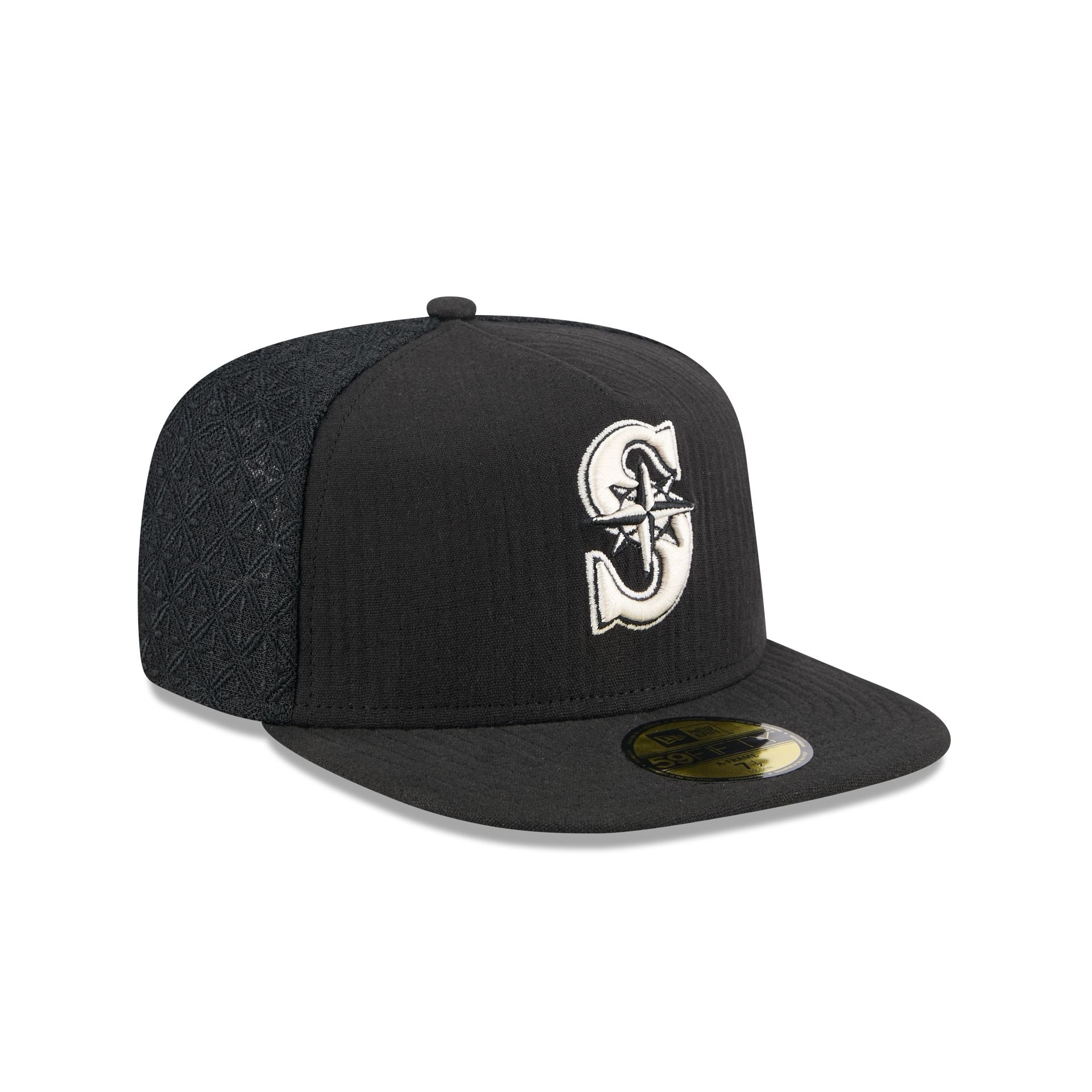 Seattle Mariners Black Mesh 59FIFTY A-Frame Fitted Hat
