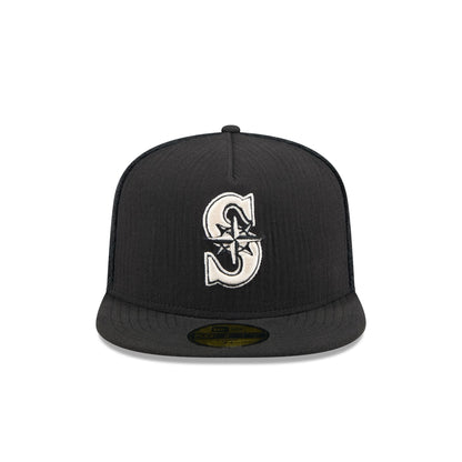 Seattle Mariners Black Mesh 59FIFTY A-Frame Fitted Hat