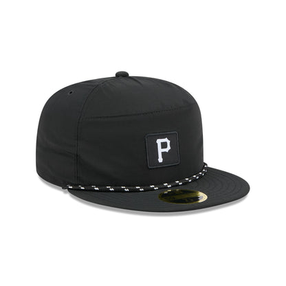 Pittsburgh Pirates Black Poly Rope Split Panel 59FIFTY Fitted Hat