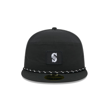 Seattle Mariners Black Poly Rope Split Panel 59FIFTY Fitted Hat
