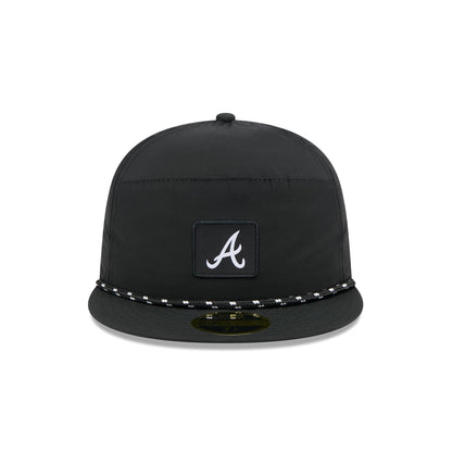 Atlanta Braves Black Poly Rope Split Panel 59FIFTY Fitted Hat