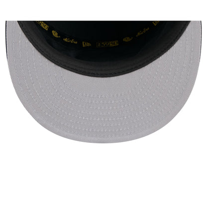 Atlanta Braves Black Poly Rope Split Panel 59FIFTY Fitted Hat