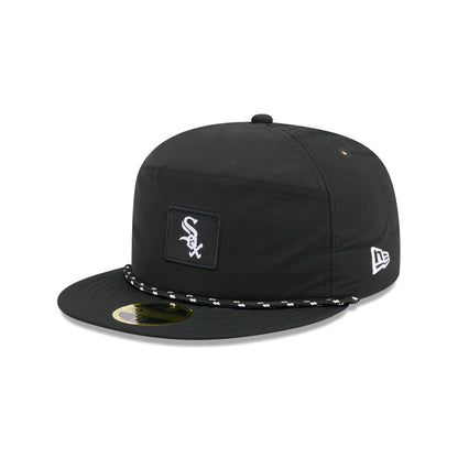 Chicago White Sox Black Poly Rope Split Panel 59FIFTY Fitted Hat