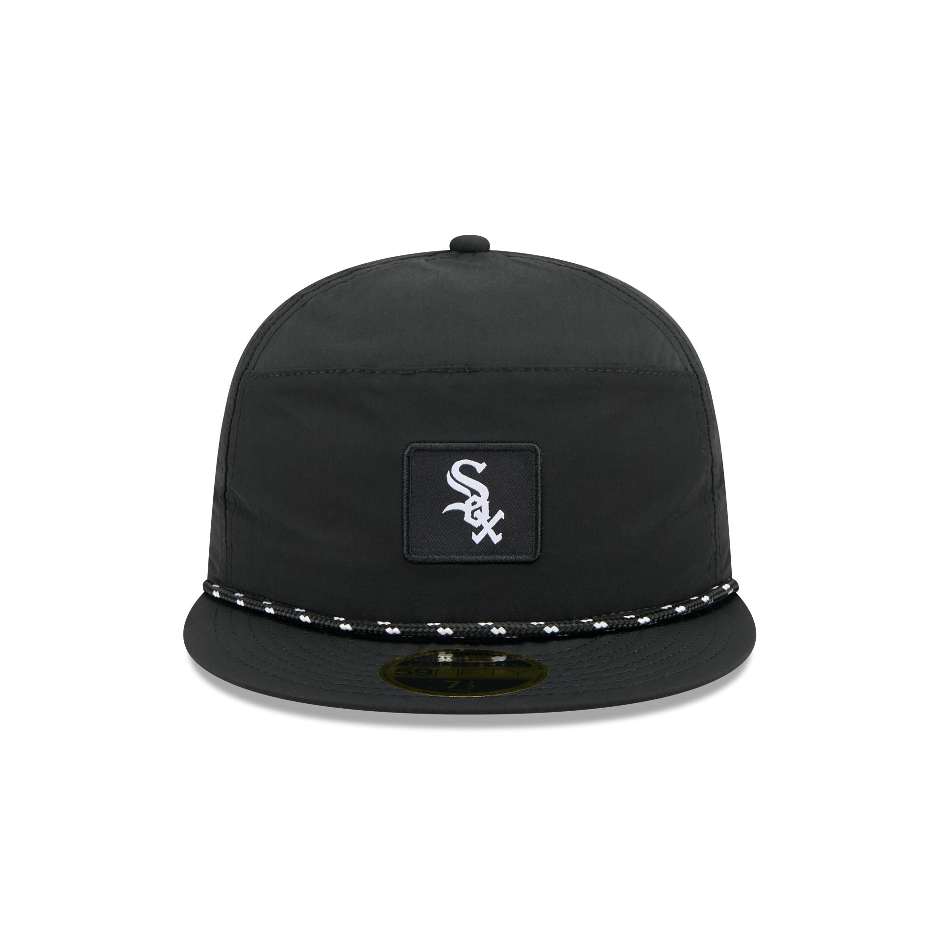 Chicago White Sox Black Poly Rope Split Panel 59FIFTY Fitted Hat
