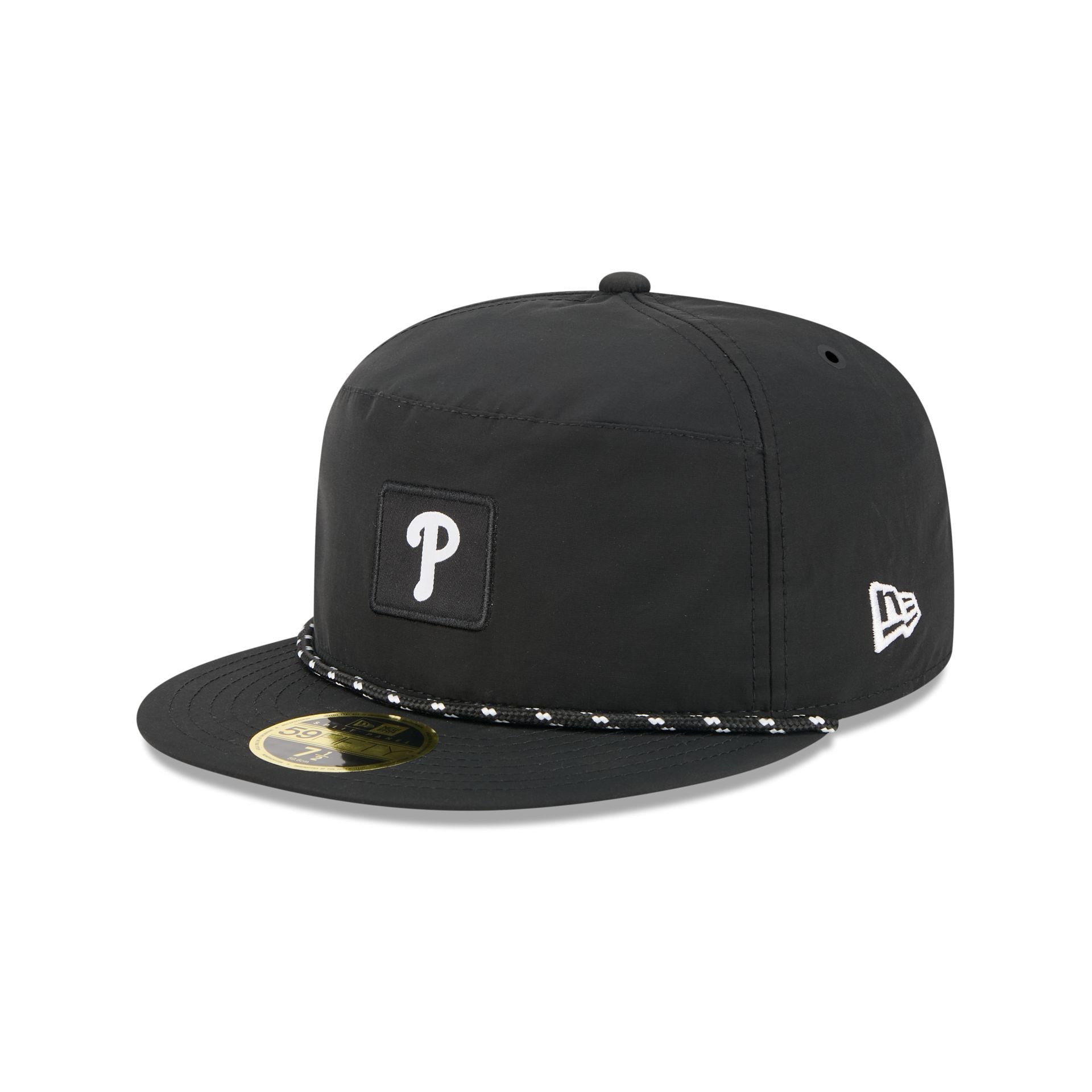 Philadelphia Phillies Black Poly Rope Split Panel 59FIFTY Fitted Hat