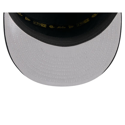 Texas Rangers Black Poly Rope Split Panel 59FIFTY Fitted Hat