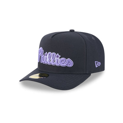 Philadelphia Phillies Navy Lavender 59FIFTY A-Frame Fitted Hat