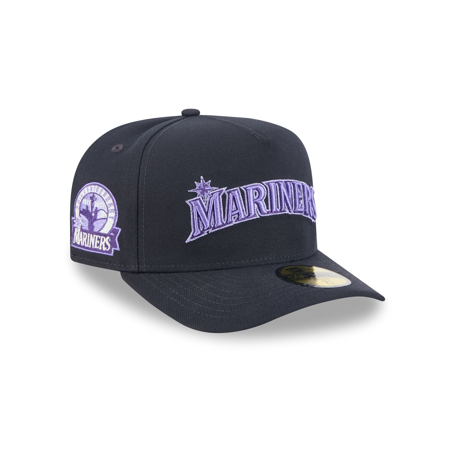 Seattle Mariners Navy Lavender 59FIFTY A-Frame Fitted Hat