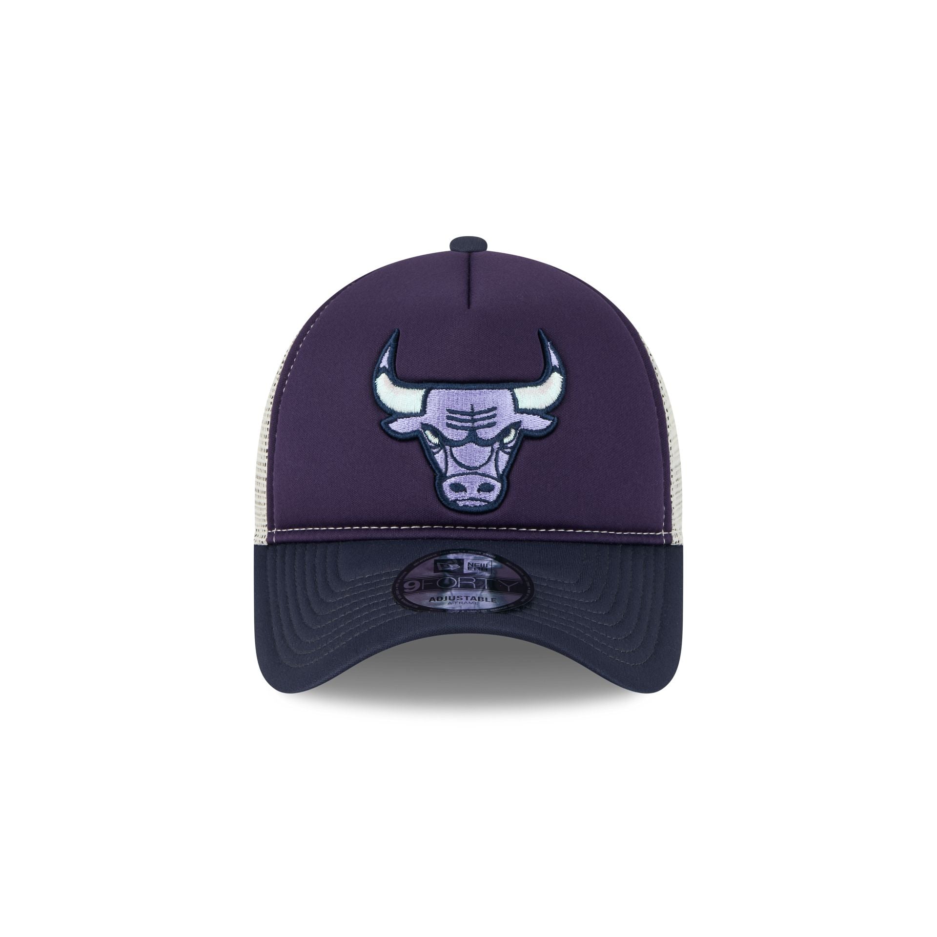 Chicago Bulls Navy Purple 9FORTY A-Frame Trucker Hat