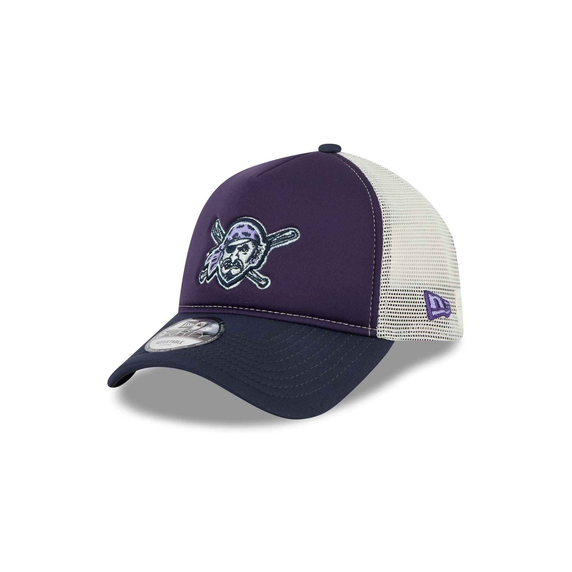Pittsburgh Pirates Navy Purple 9FORTY A-Frame Trucker Hat