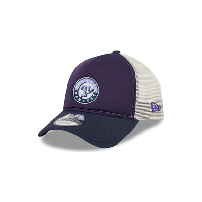 Texas Rangers Navy Purple 9FORTY A-Frame Trucker Hat