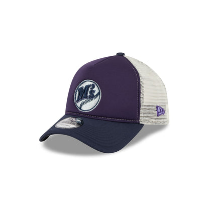Seattle Mariners Navy Purple 9FORTY A-Frame Trucker Hat