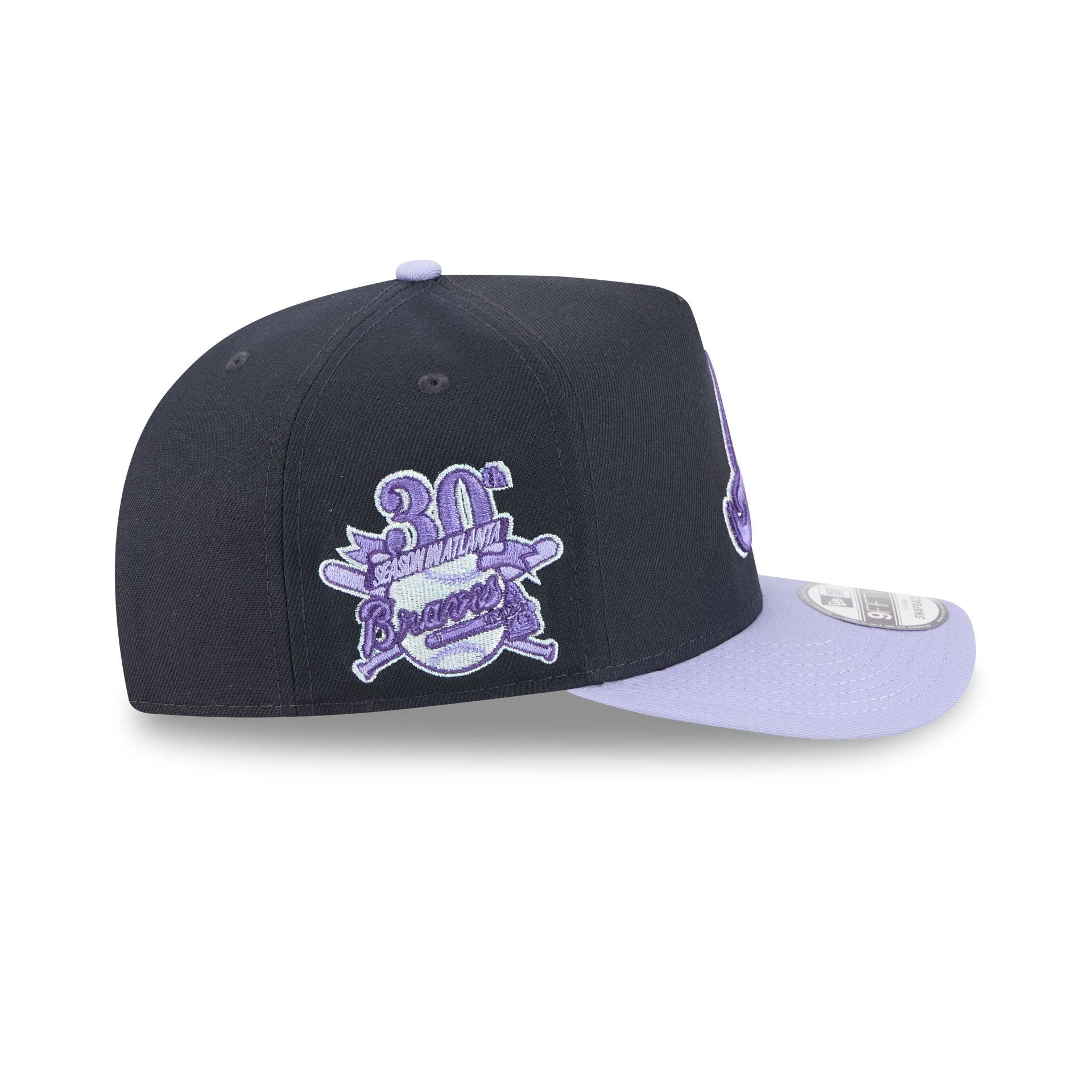 Atlanta Braves Navy Lavender 9FIFTY A-Frame Snapback Hat