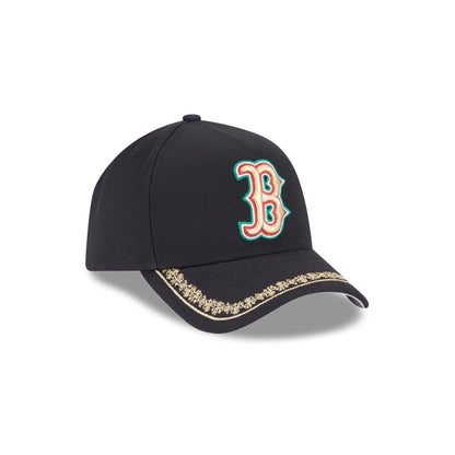 Boston Red Sox Ornate Visor 9FORTY A-Frame Snapback Hat