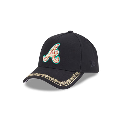 Atlanta Braves Ornate Visor 9FORTY A-Frame Snapback Hat