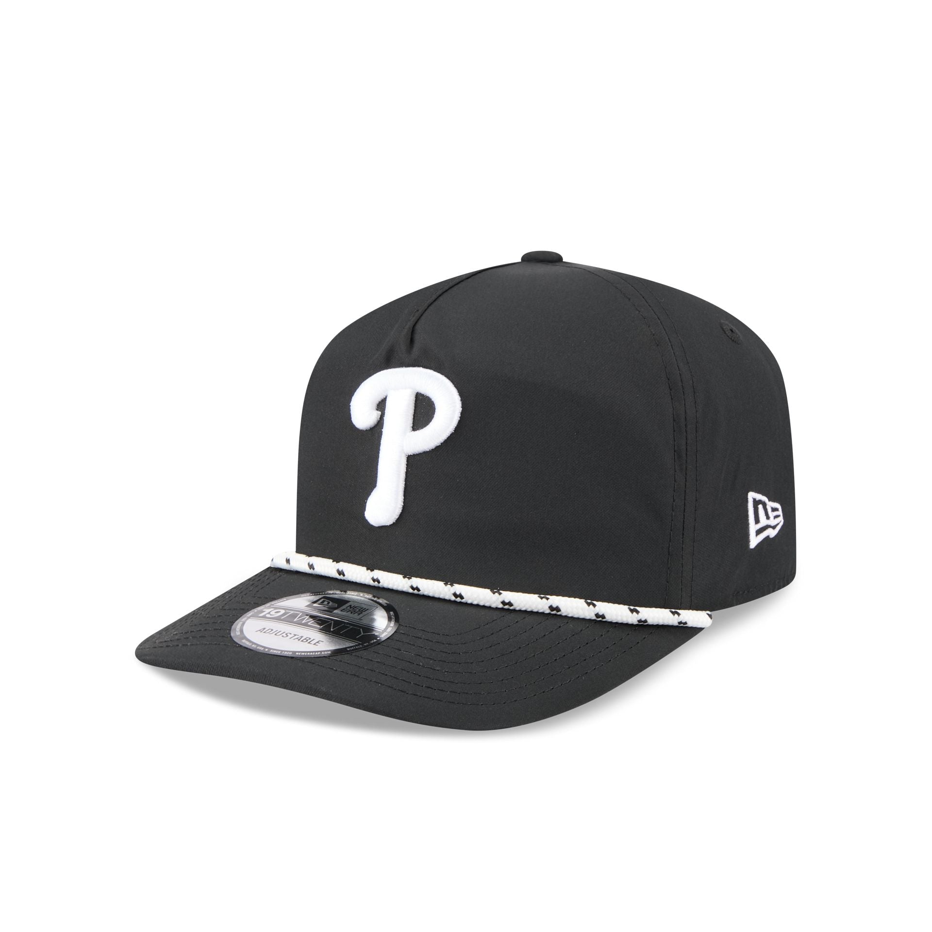 Philadelphia Phillies Black and White Rope 19TWENTY Snapback Hat