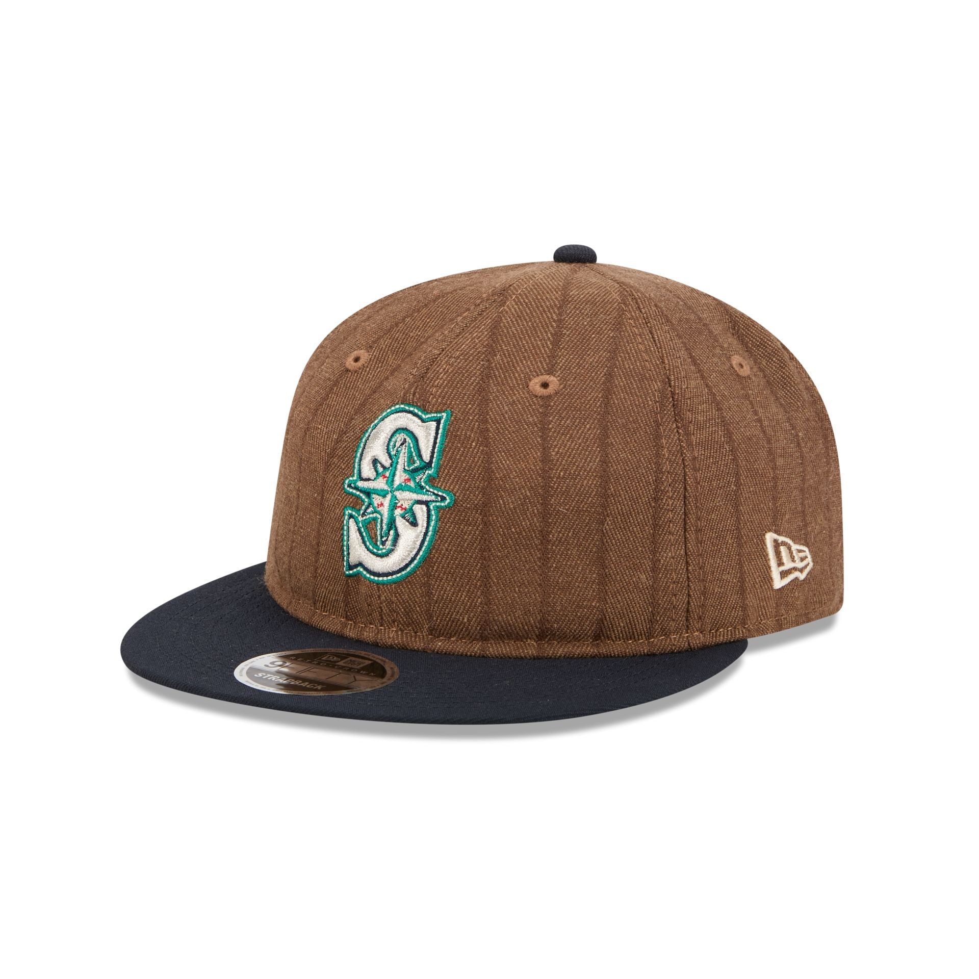 Seattle Mariners Three Looms Wool Pinstripe Retro Crown 9FIFTY Adjustable Hat