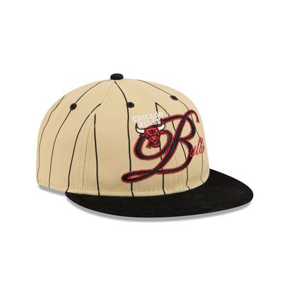 Chicago Bulls Pinstripe Script Retro Crown 9FIFTY Adjustable Hat