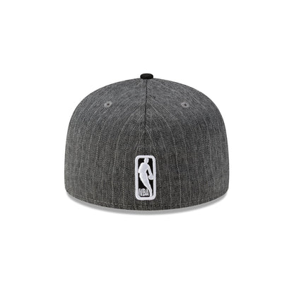 Just Caps Black Pinstripe Chicago Bulls 59FIFTY Fitted Hat