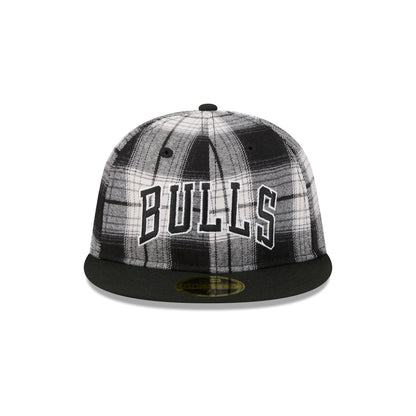 Chicago Bulls Grunge Plaid Retro Crown 59FIFTY Fitted Hat