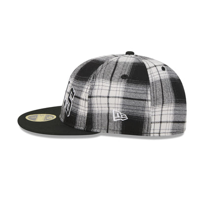 Chicago Bulls Grunge Plaid Retro Crown 59FIFTY Fitted Hat