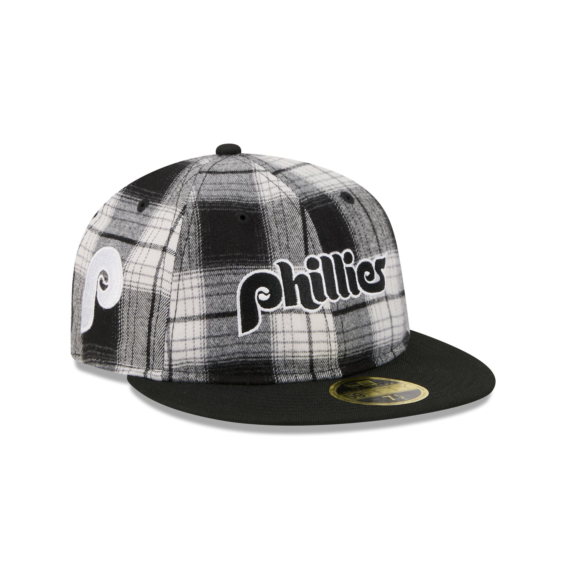 Philadelphia Phillies Grunge Plaid Retro Crown 59FIFTY Fitted Hat