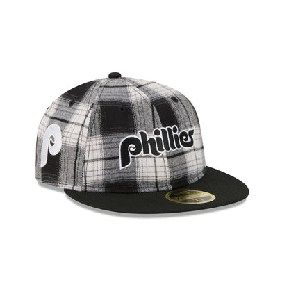 Philadelphia Phillies Grunge Plaid Retro Crown 59FIFTY Fitted Hat