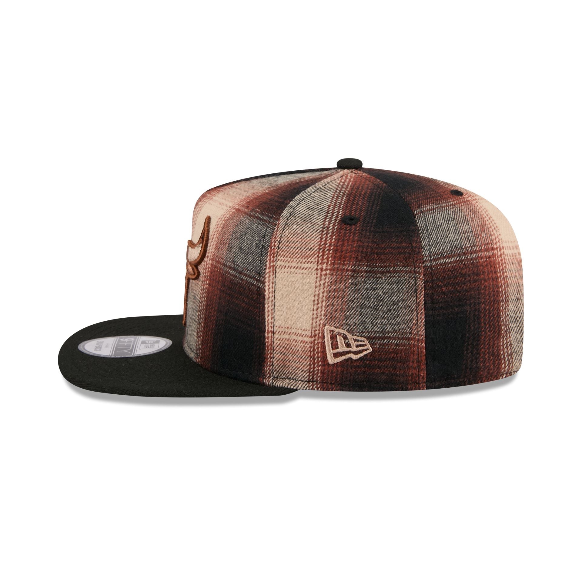 Chicago Bulls Grunge Plaid 9FIFTY A-Frame Adjustable Hat